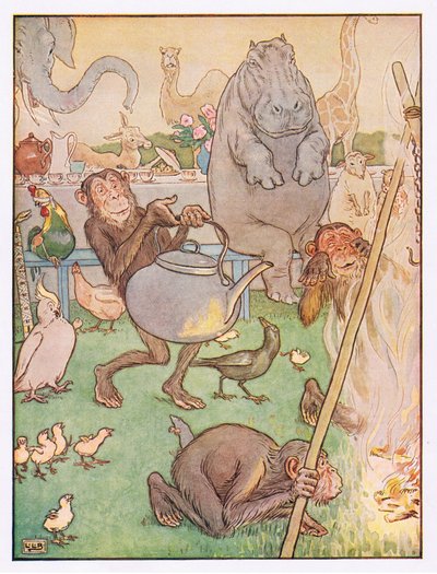 So the chimpanzee put the kettle on for tea, illustration from 